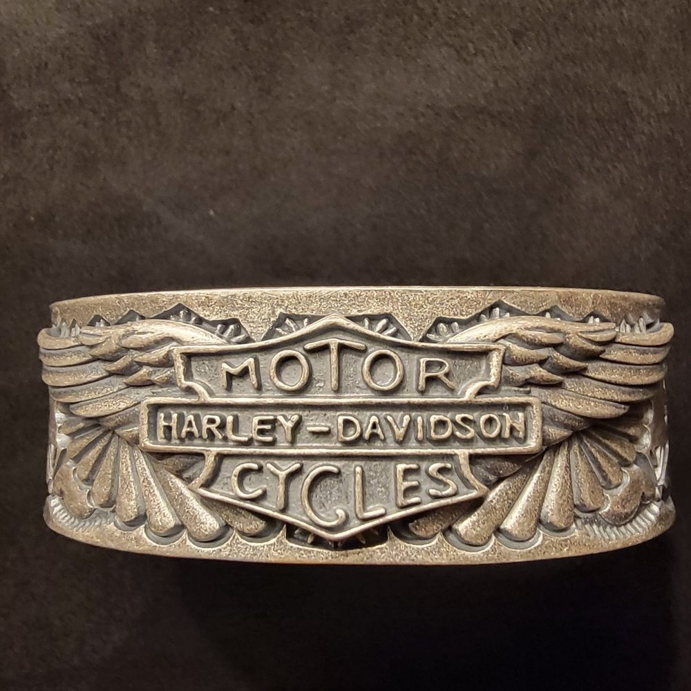 Harley Davidson Cuff Bracelet 925 Silver Retro